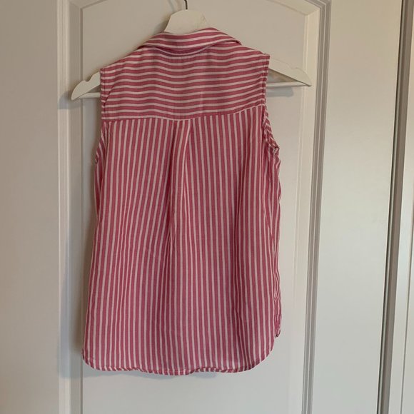 Sleveeveless Striped Button down shirt, XS - Picture 2 of 3